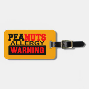 Peanuts Allergy Warning Luggage Tag