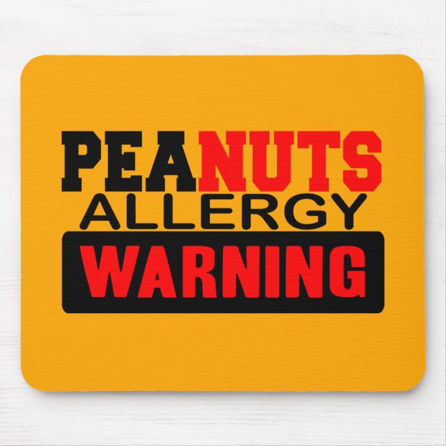 Peanuts Allergy Warning Mouse Mat (Front)