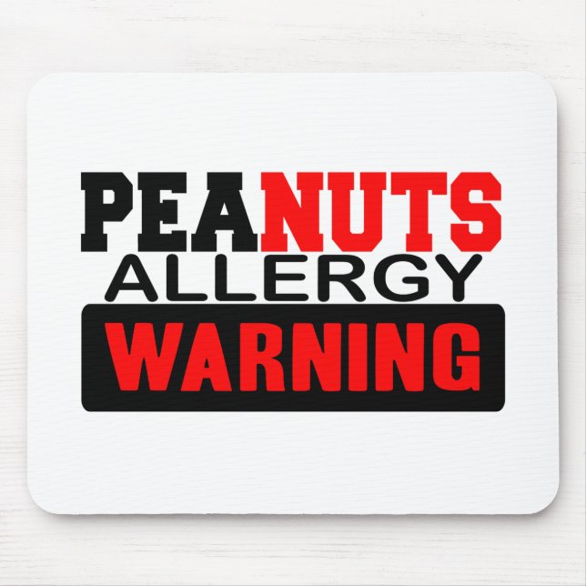 Peanuts Allergy Warning Mouse Mat (Front)