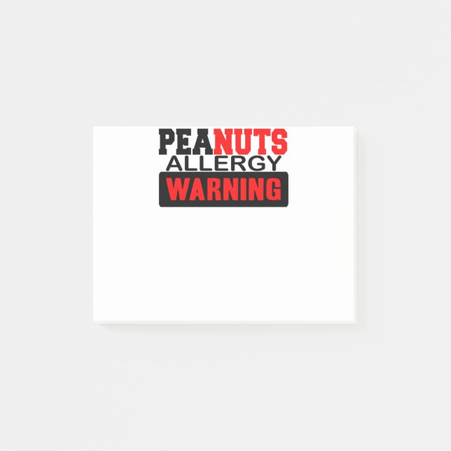 Peanuts Allergy Warning Post-it Notes (Front)