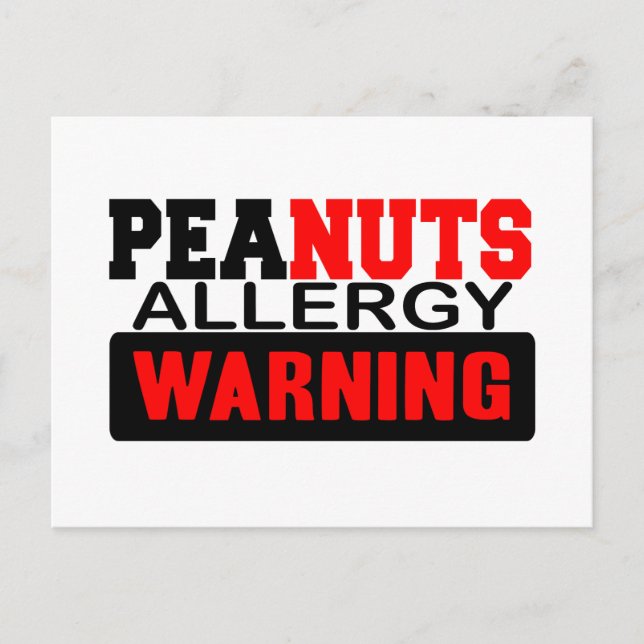 Peanuts Allergy Warning Postcard (Front)