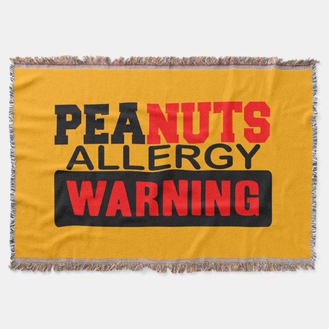 Peanuts Allergy Warning Throw Blanket (Front)
