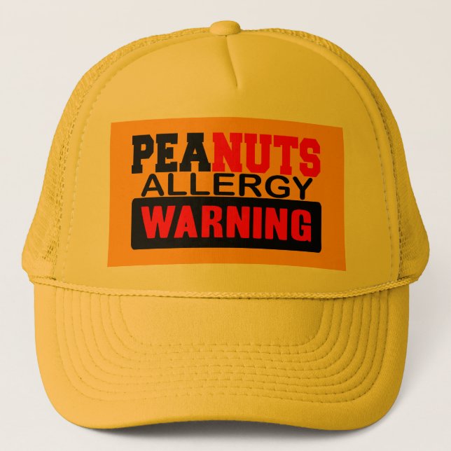Peanuts Allergy Warning Trucker Hat (Front)