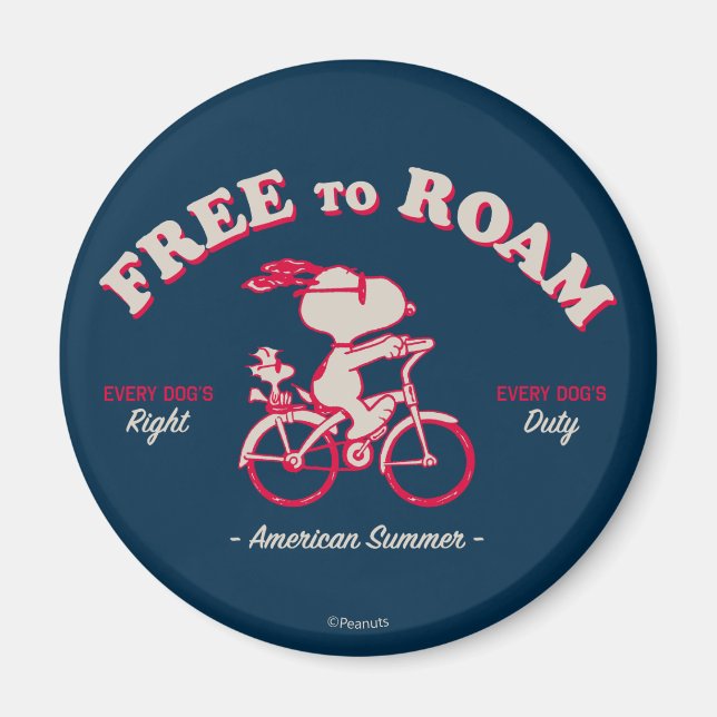 Peanuts | American Summer Free To Roam Magnet (Front)
