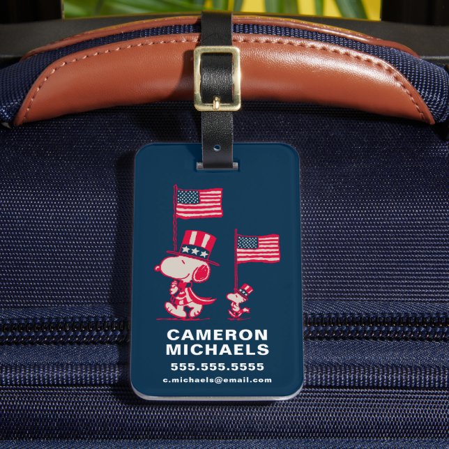 Peanuts | American Summer Old Glory Luggage Tag (Front Insitu 2)