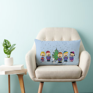 Peanuts Around the Christmas Tree Lumbar Cushion