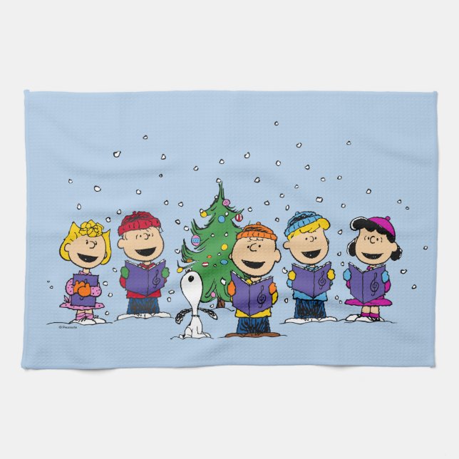 Peanuts | Around the Christmas Tree Tea Towel (Horizontal)