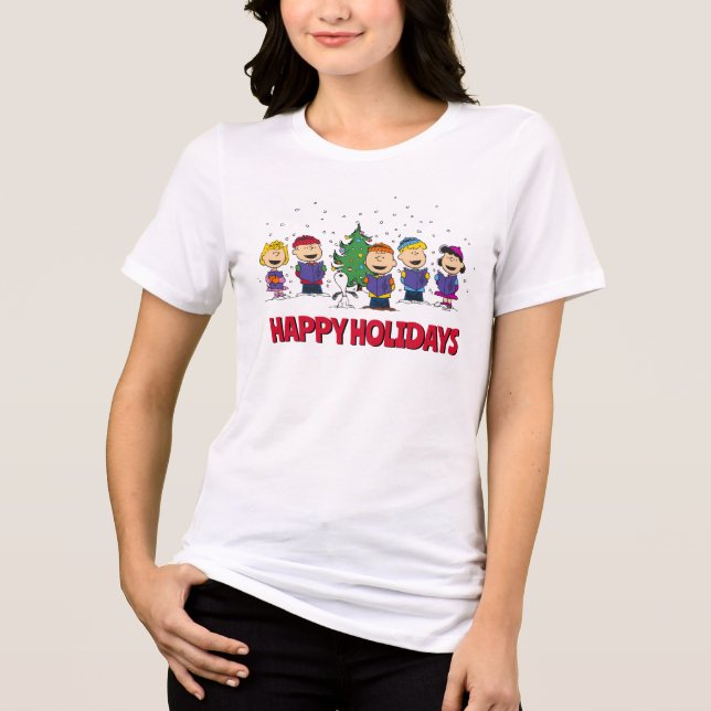 Peanuts | Around the Christmas Tree Tri-Blend Shirt (Front)