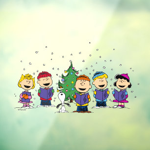 Peanuts   Around the Christmas Tree Window Cling