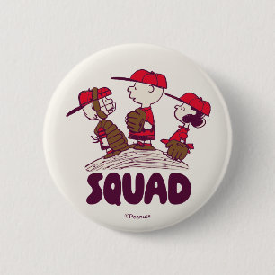 Peanuts   Baseball Squad 6 Cm Round Badge
