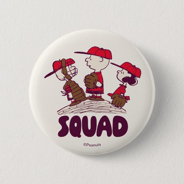 Peanuts | Baseball Squad 6 Cm Round Badge (Front)