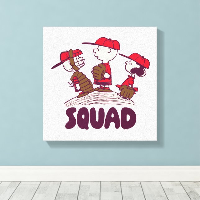 Peanuts | Baseball Squad Canvas Print (Insitu(Wood Floor))