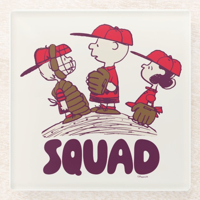 Peanuts | Baseball Squad Glass Coaster (Front)