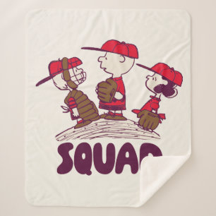 Peanuts Baseball Squad Sherpa Blanket