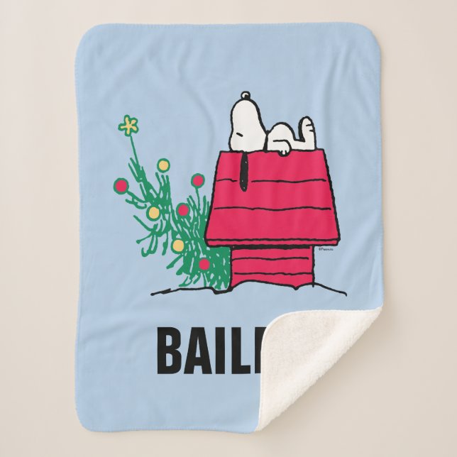 Peanuts | Be Festive  | Add Your Name Sherpa Blanket (Front)