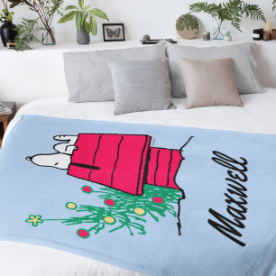 Peanuts   Be Festive Pet   Add Your Name Fleece Blanket