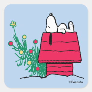 Peanuts Be Festive Square Sticker