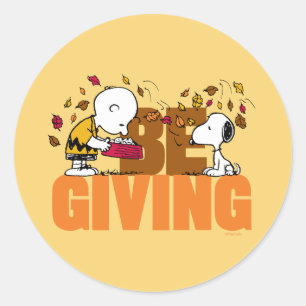 Peanuts   Be Giving Classic Round Sticker