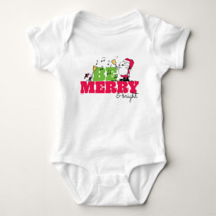 Peanuts Be Merry Christmas Baby Bodysuit