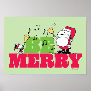 Peanuts Be Merry Christmas Poster