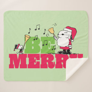 Peanuts   Be Merry Christmas Sherpa Blanket
