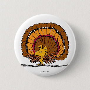 Peanuts   Be Thankful Woodstock Turkey 6 Cm Round Badge
