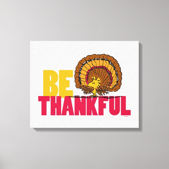 Peanuts | Be Thankful Woodstock Turkey Canvas Print (Front)