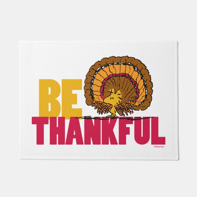 Peanuts | Be Thankful Woodstock Turkey Doormat (Front)