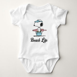 PEANUTS   Beach Bum Snoopy Baby Bodysuit