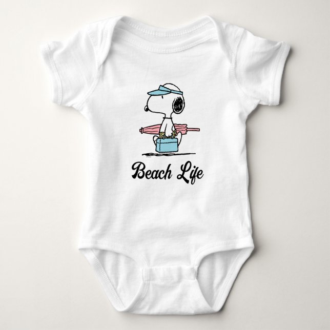 PEANUTS | Beach Bum Snoopy Baby Bodysuit (Front)
