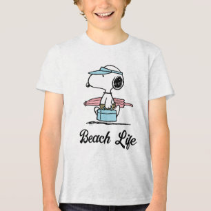PEANUTS   Beach Bum Snoopy Tri-Blend Shirt