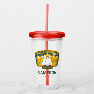 Peanuts Beagle Mountain Ski Lodge Acrylic Tumbler