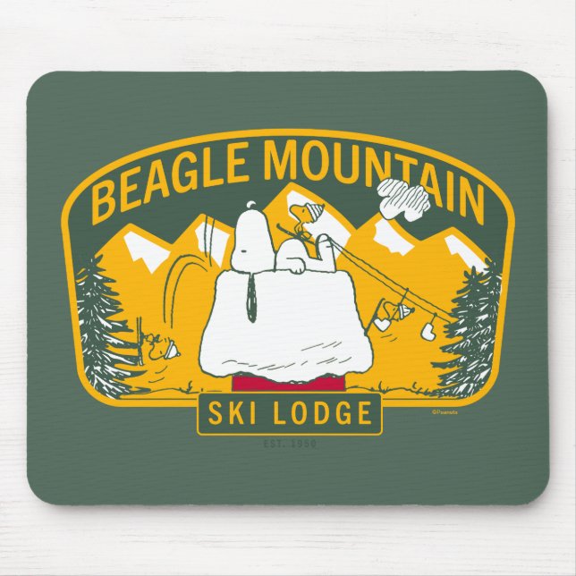 Peanuts | Beagle Mountain Ski Lodge Mouse Mat (Front)