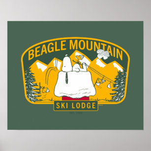 Peanuts   Beagle Mountain Ski Lodge Poster