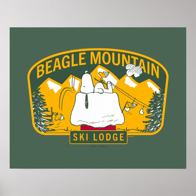 Peanuts | Beagle Mountain Ski Lodge Poster (Front)
