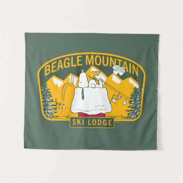 Peanuts | Beagle Mountain Ski Lodge Tapestry (Front (Horizontal))