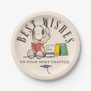 Peanuts Best Wishes Graduation Snoopy Reading Paper Plate
