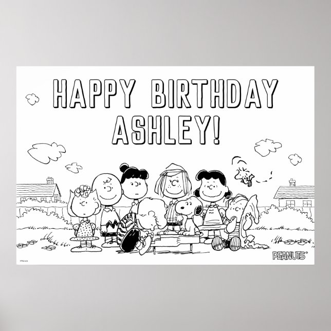Peanuts Birthday Party Colouring Poster (Front)