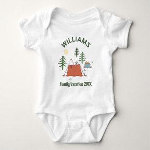 Peanuts Camping Family Vacation Baby Bodysuit