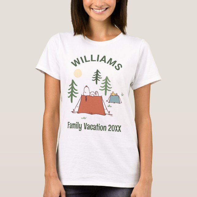 Peanuts | Camping Family Vacation T-Shirt (Front)