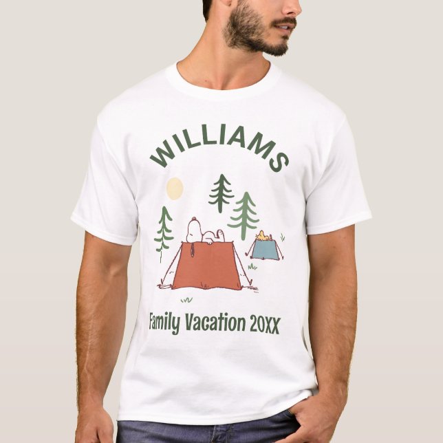 Peanuts | Camping Family Vacation T-Shirt (Front)