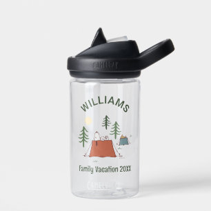 Peanuts Camping Family Vacation Water Bottle