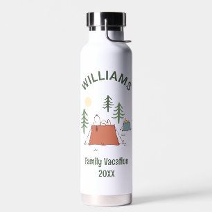 Peanuts Camping Family Vacation Water Bottle