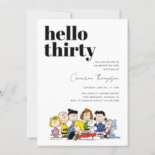 Peanuts Characters - 30th Birthday Invitation