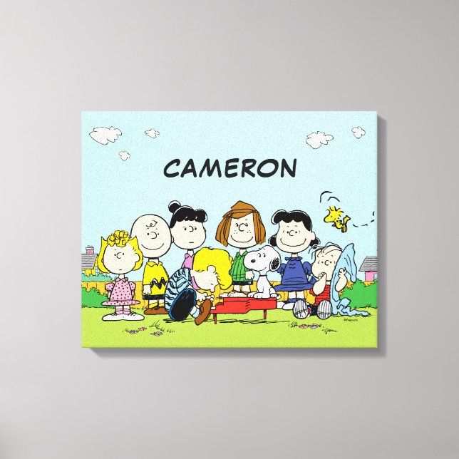 Peanuts | Charlie Brown and Gang | Add Your Name Canvas Print (Front)