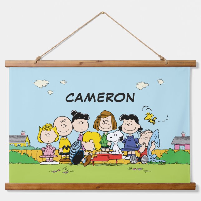 Peanuts | Charlie Brown and Gang | Add Your Name Hanging Tapestry (Front)