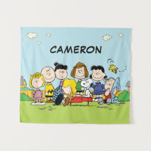 Peanuts   Charlie Brown and Gang   Add Your Name Tapestry