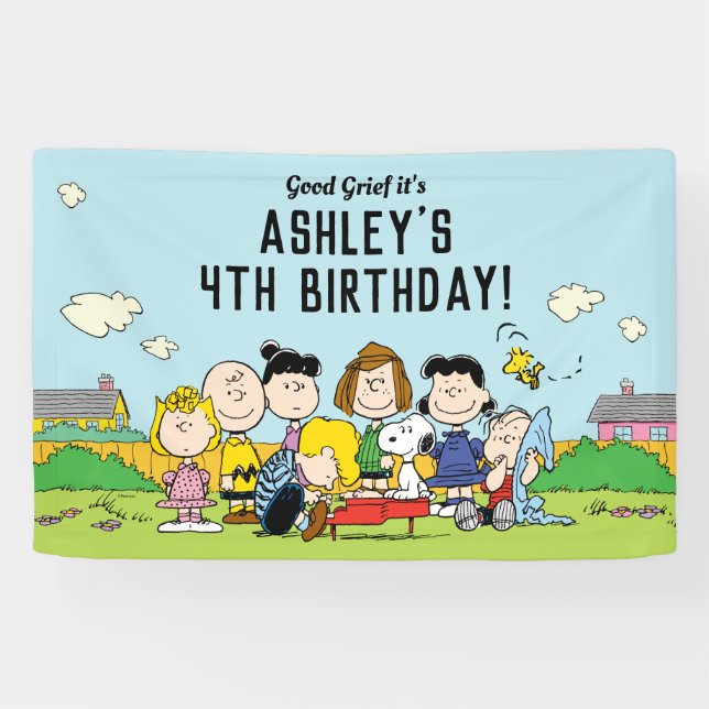Peanuts | Charlie Brown and Gang Birthday Banner (Horizontal)