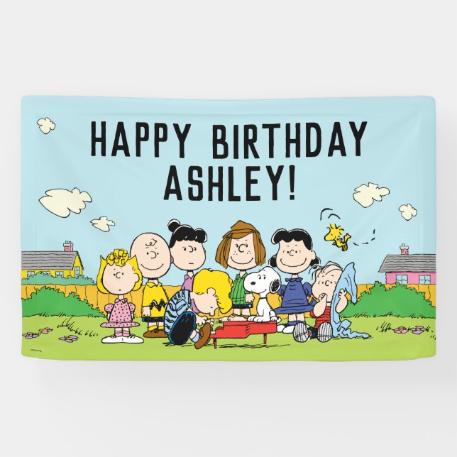 Peanuts | Charlie Brown and Gang Birthday Banner (Horizontal)