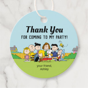 Peanuts   Charlie Brown and Gang Birthday Favour Tags